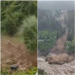 Video: Scary visuals of flash flood from Mandi's Thunag in Himachal Pradesh, cloudburst triggers major landslide in Solan's Chewa village