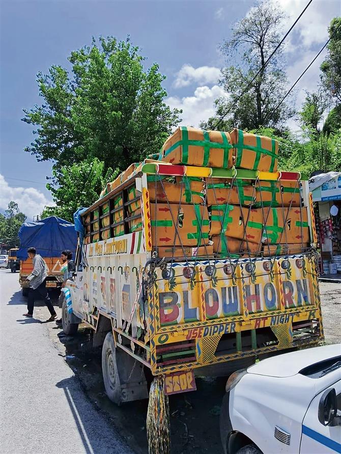 Roads blocked in Himachal, apple, veggie produce rots in vehicles