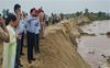 Rising water level: Mirzapur villagers construct bundh third time after damage