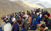 Demanding irrigation facilities, villagers hold protest at Kaza