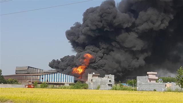 Massive fire breaks out at chemical factory in Punjab's Kurali