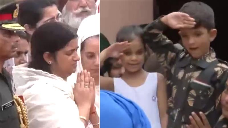Watch Col Manpreet Singh's 6-year-old braveheart son as he salutes his father for last time wearing military uniform