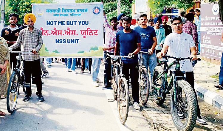 NSS volunteers hold cycle rally in Patiala, pitch for cleanliness