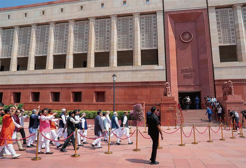 Inside new Parliament House, govt tables 33% women's reservation Bill