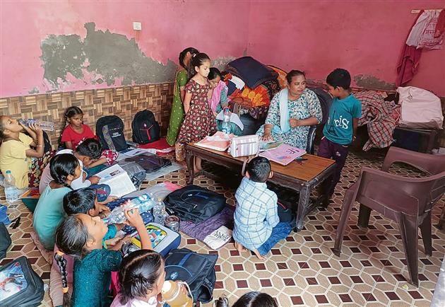 Homes turn schools in two flood-hit Jalandhar villages