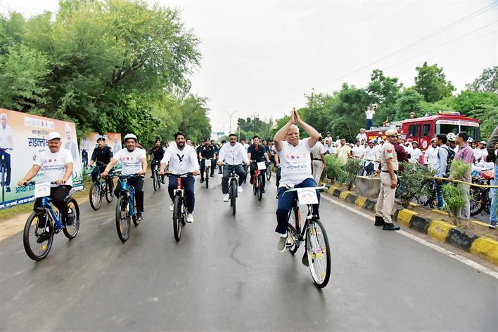 Haryana CM: Cyclothon effectively raises drug awareness