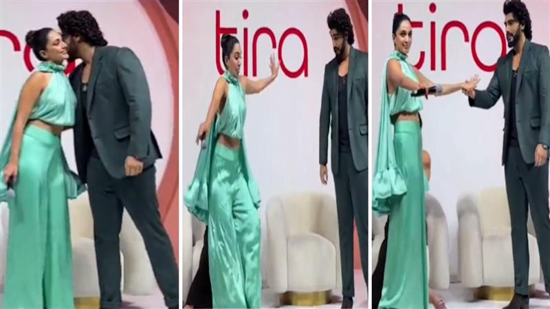 When Kiara almost falls on Kareena's lap and Arjun Kapoor helps by holding her hand; watch viral video