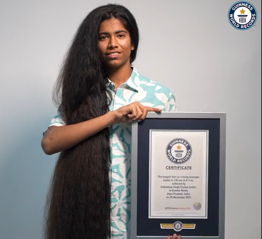 At 4 feet 3 inches, Sikh boy sets Guinness world record for longest hair on male teenager