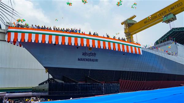 Indian Navy's stealth frigate Mahendragiri launched