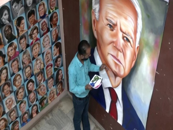 Amritsar-based artist paints US President Joe Biden's portrait ahead of G20 summit