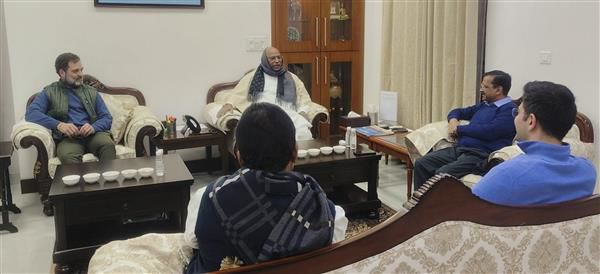 AAP national convenor Arvind Kejriwal meets Congress chief Kharge on seat sharing