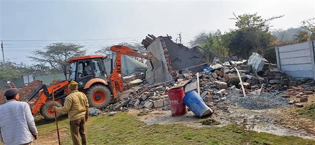 Faridabad 13 Illegal Constructions Demolished In Aravallis The Tribune India