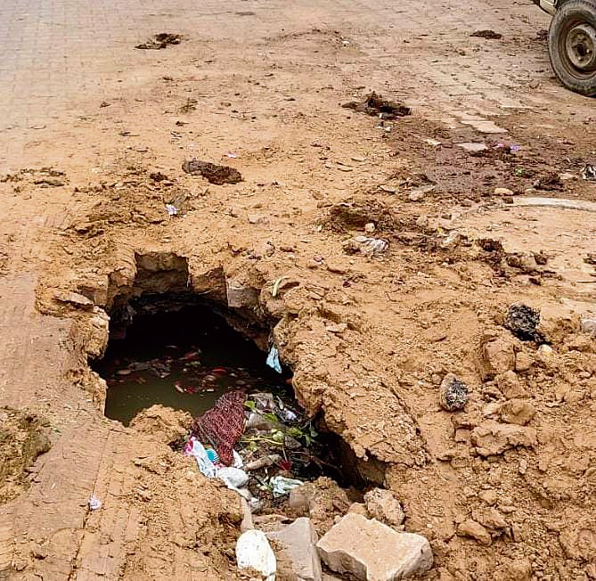Broken, uncovered manholes in Ambala