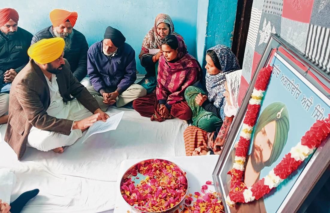 Punjab CM Bhagwant Mann visits Agniveer’s kin, gives Rs 1 crore compensation