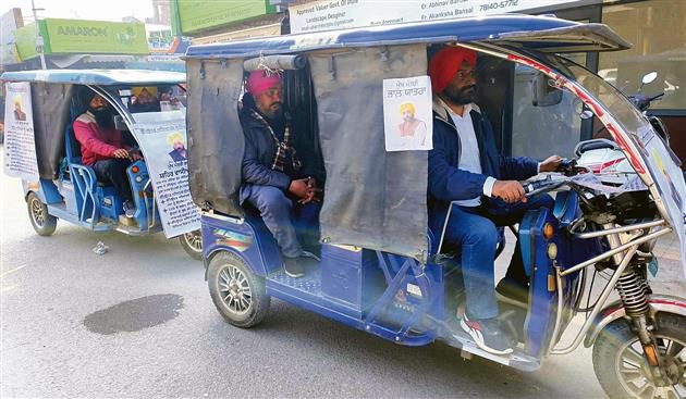 Computer teachers drive e-rickshaws in protest