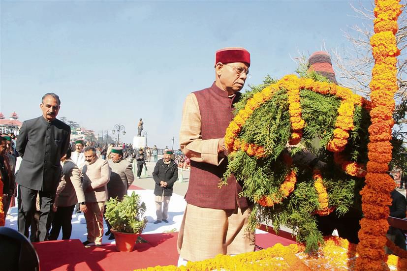 Himachal Governor Shiv Pratap Shukla, CM Sukhvinder Sukhu pay tributes to Mahatma Gandhi