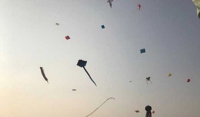 Kite flying competition  held under anti-drug drive