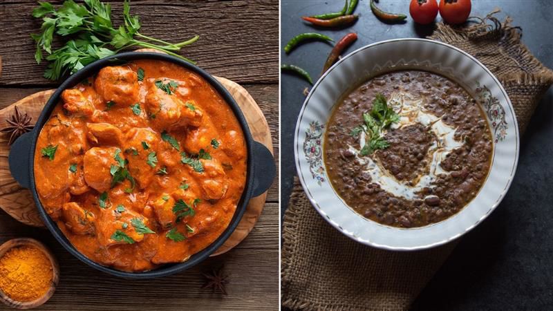 Who invented butter chicken and dal makhani?