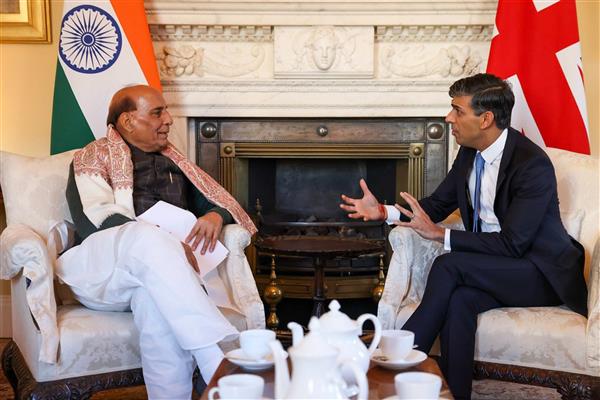 Need for United Kingdom to work with India to enforce rules-based order, says Rajnath Singh as he meets Rishi Sunak