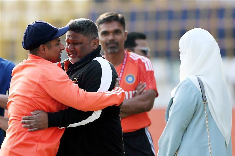 Tears, hugs and joy as Sarfaraz Khan, Dhruv Jurel make India Test debuts