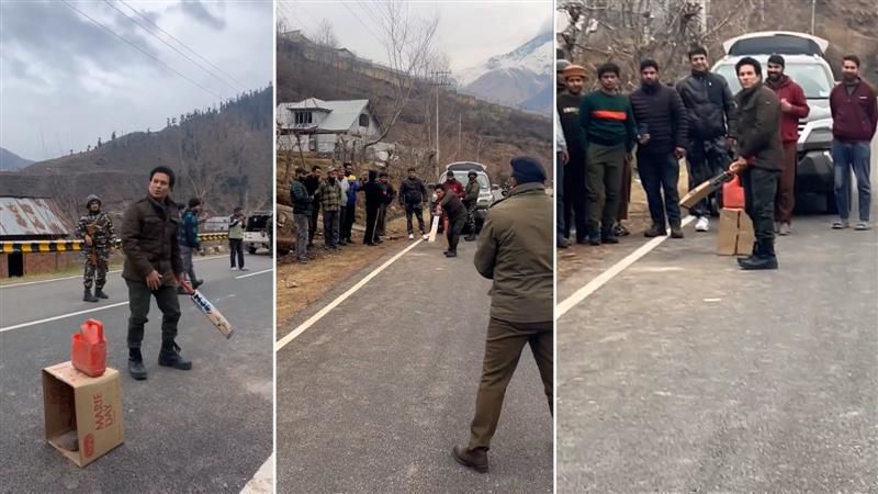 ‘Match in heaven’: Sachin Tendulkar plays cricket with locals in Kashmir