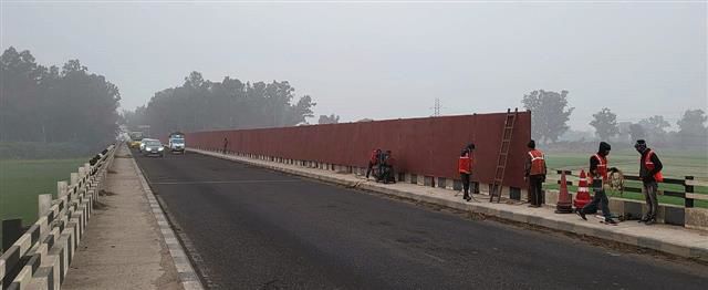 Partition installed for safer travel on highway in Kurukshetra, Ambala Cantt