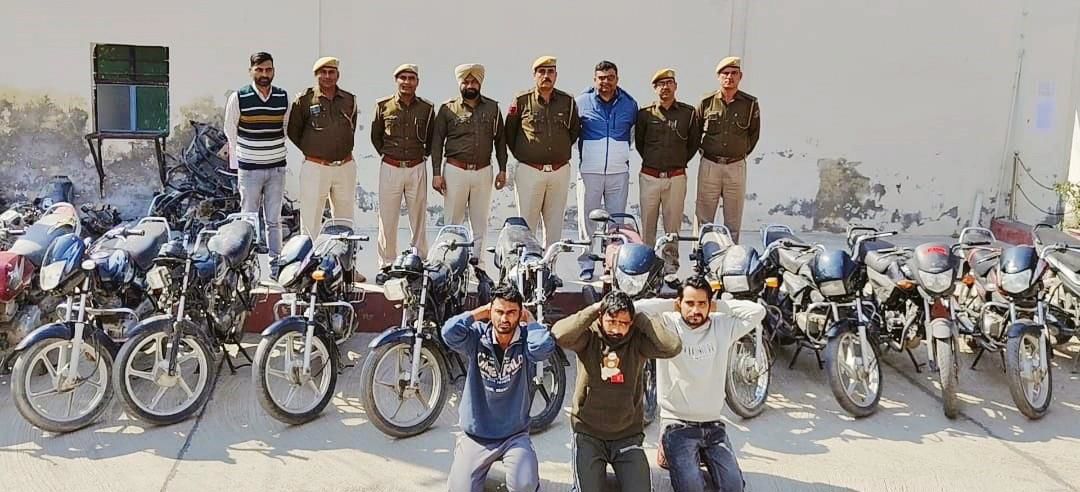 Gang of vehicle thieves busted in Hanumangarh, 18 bikes recovered