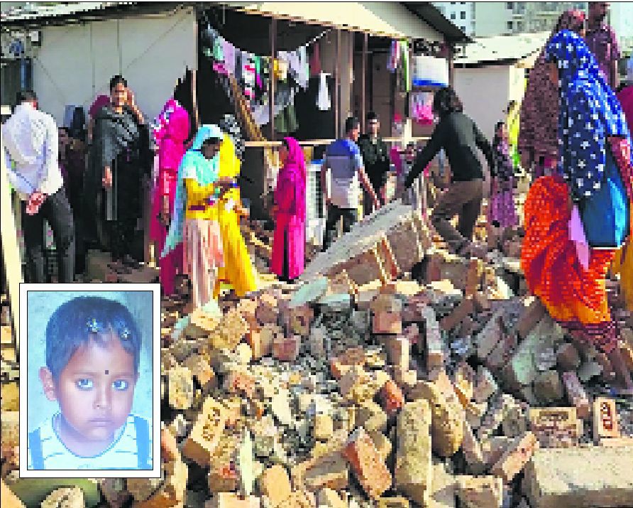Day she turned four,  girl dies after getting buried under debris