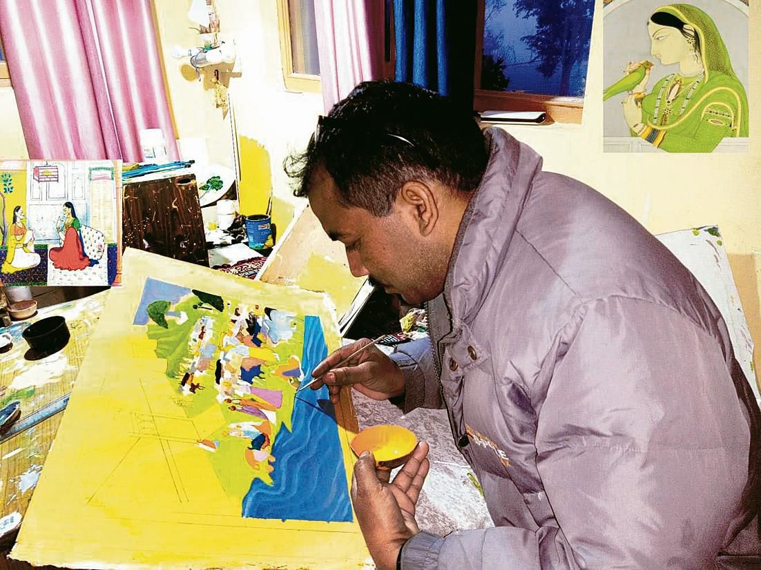 Artist committed to preserving Kangra miniature art , one brushstroke at a time