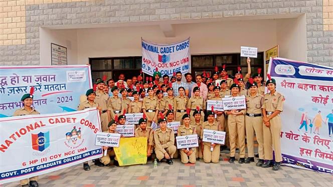 Una NCC cadets hold voter awareness rally