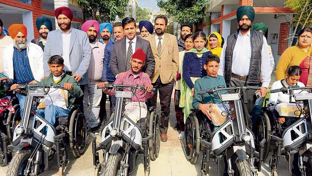A first: Locomotor disabled students get motorised wheelchairs in Punjab