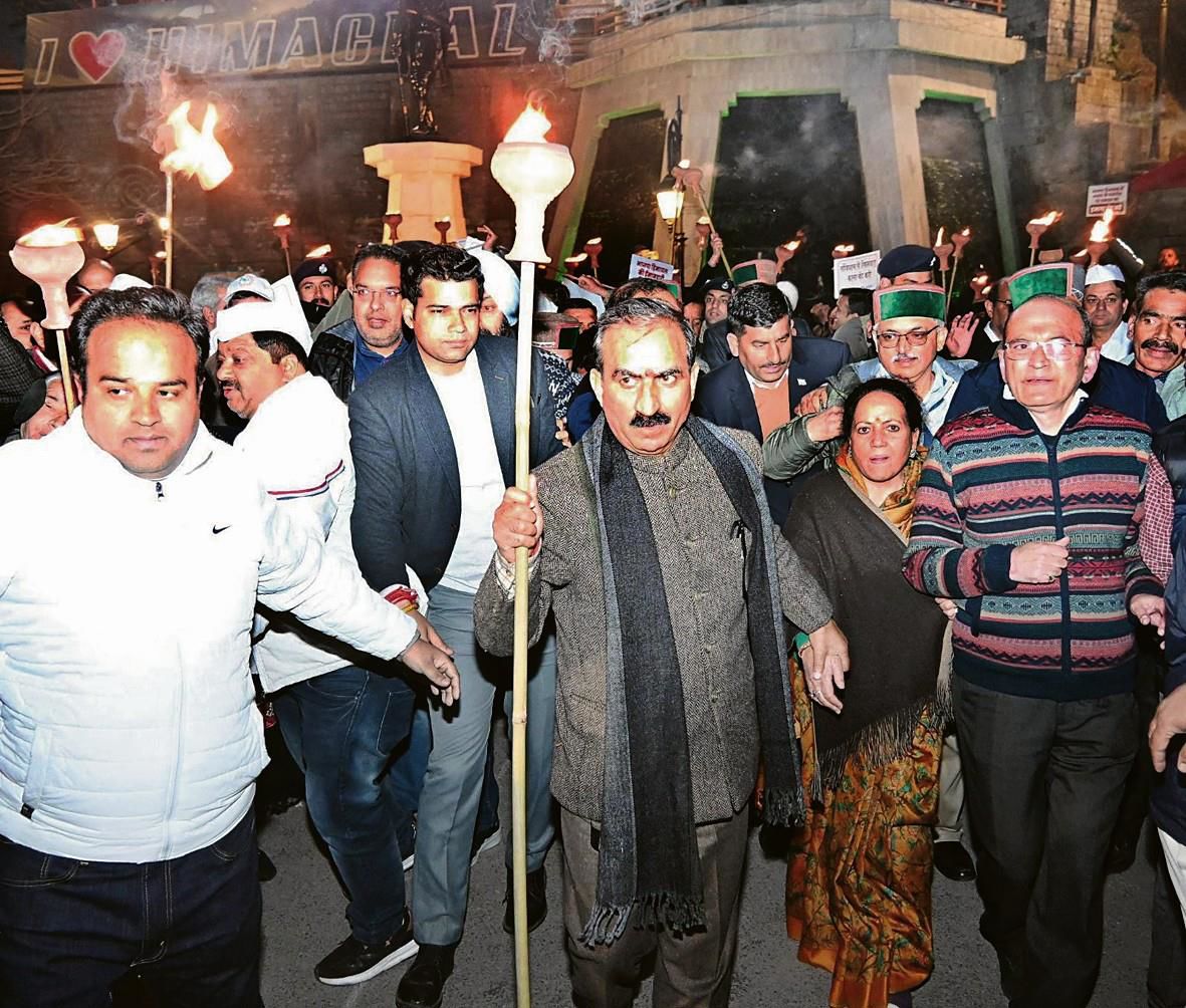 Congress takes out march in Shimla against BJP, Centre