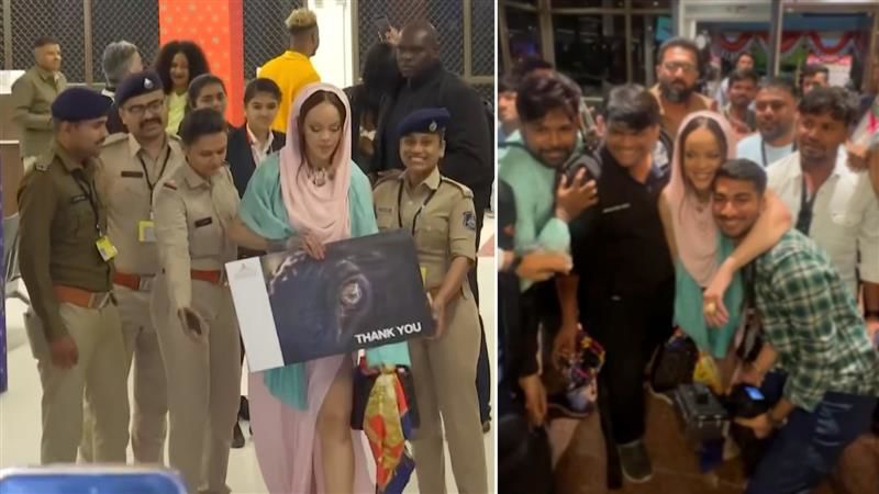 Video: Rihanna hugs female cops, poses with paparazzi before leaving India is breaking the Internet