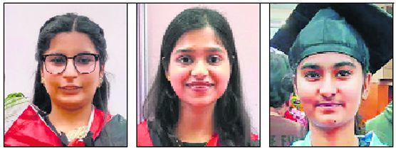 3 students felicitated for topping Punjab University exams