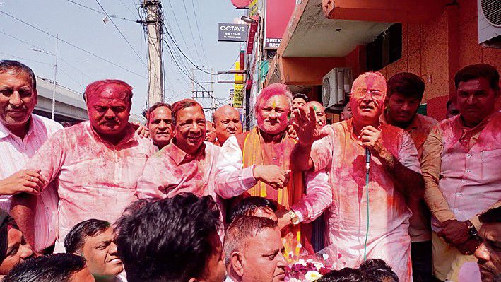 Celebrations in Panipat after former CM Manohar Lal Khattar nominated from Karnal LS seat