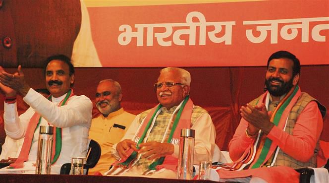 Ensure victory with record margin: Haryana CM Nayab Singh Saini, ML Khattar to workers