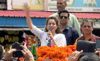 Actor Kangana Ranaut accorded warm welcome on her arrival at her native place in Mandi's Sarkaghat