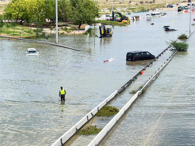 Clean up begins after one person died in heavy UAE rain, floods