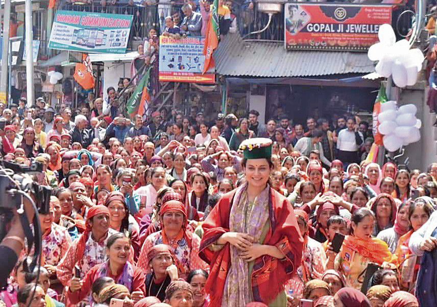 INDIA VOTES 2024: On electoral debut, Kangana Ranaut plays role of ‘Himachal ki beti’ to the hilt