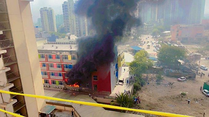 Gurugram: Fire breaks out in pvt school