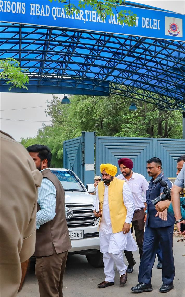‘Kejriwal being treated like terrorist’, says Punjab CM Bhagwant Mann after meeting Delhi counterpart in Tihar jail
