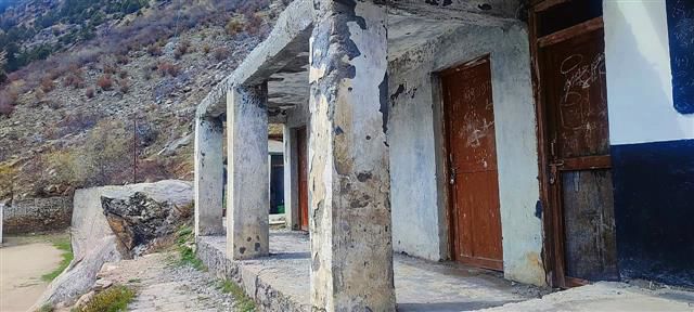 Pangi village school building in a shambles