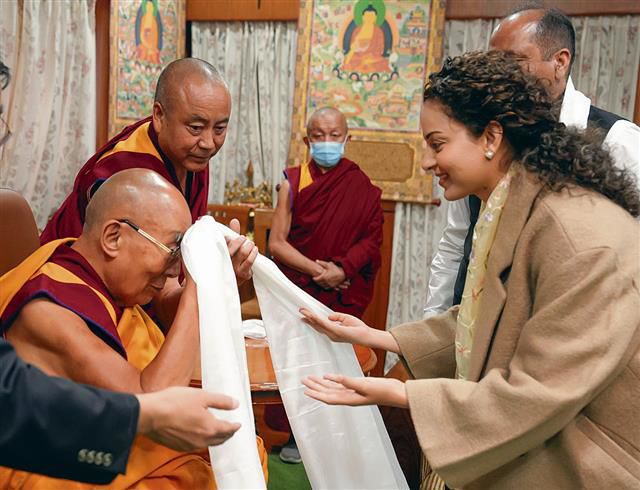 Eyeing Buddhist voters, Kangana Ranaut meets Dalai Lama
