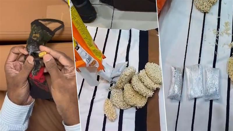 Diamonds hidden in noodle packets, gold valued at Rs 6.46 crore seized at Mumbai airport; 4 held