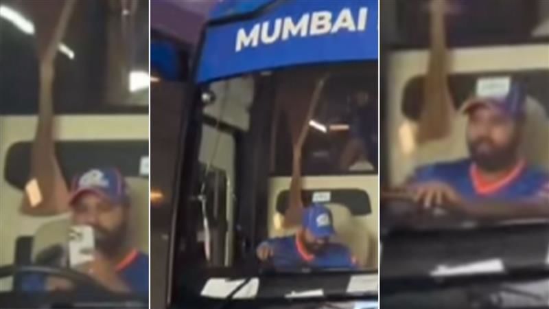 ‘Aaj gaadi tera bhai chalayega’: Rohit Sharma turns Mumbai Indians team bus driver