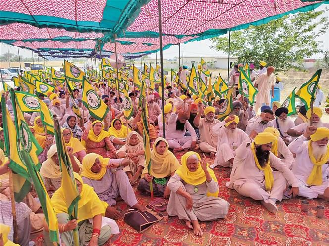 Farmer stage protest outside silo in Nabha