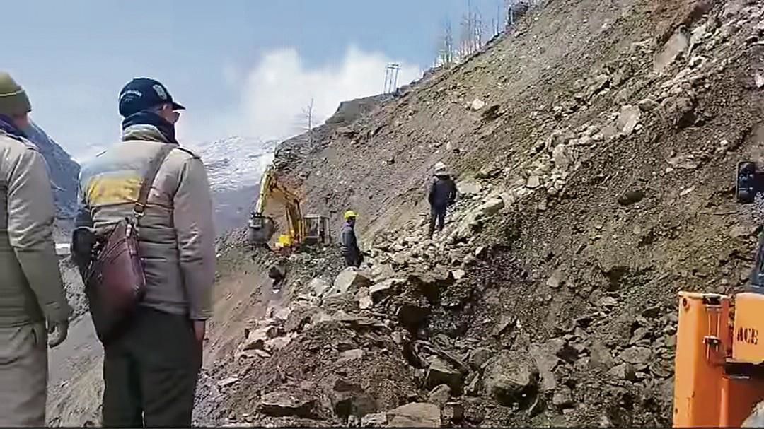 Manali-Leh highway blocked after major landslide at Sissu in Lahaul and Spiti