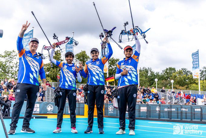 Jyothi bags three gold medals as India sweep compound team events at Archery World Cup in Shanghai