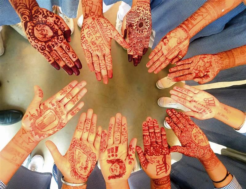 Henna contest organised to encourage first-time voters