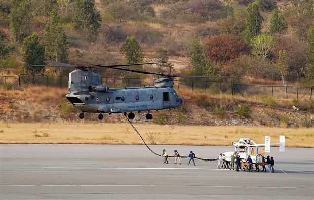 Five IAF helicopters conduct trial landing, take-off on emergency landing strip in J-K